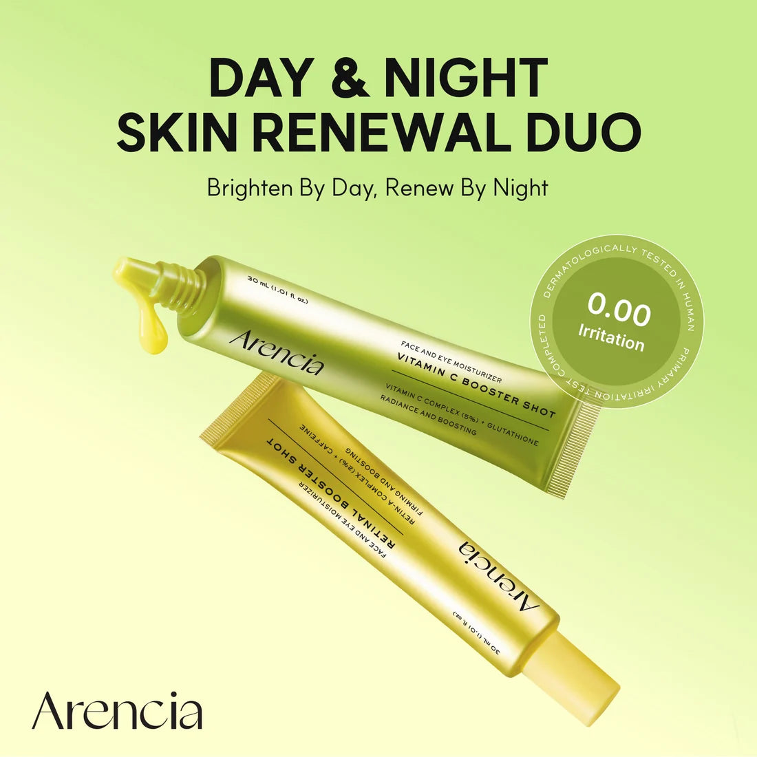 Arencia Bright & Renew Duo | Vitamin C + Retinal Booster Shots