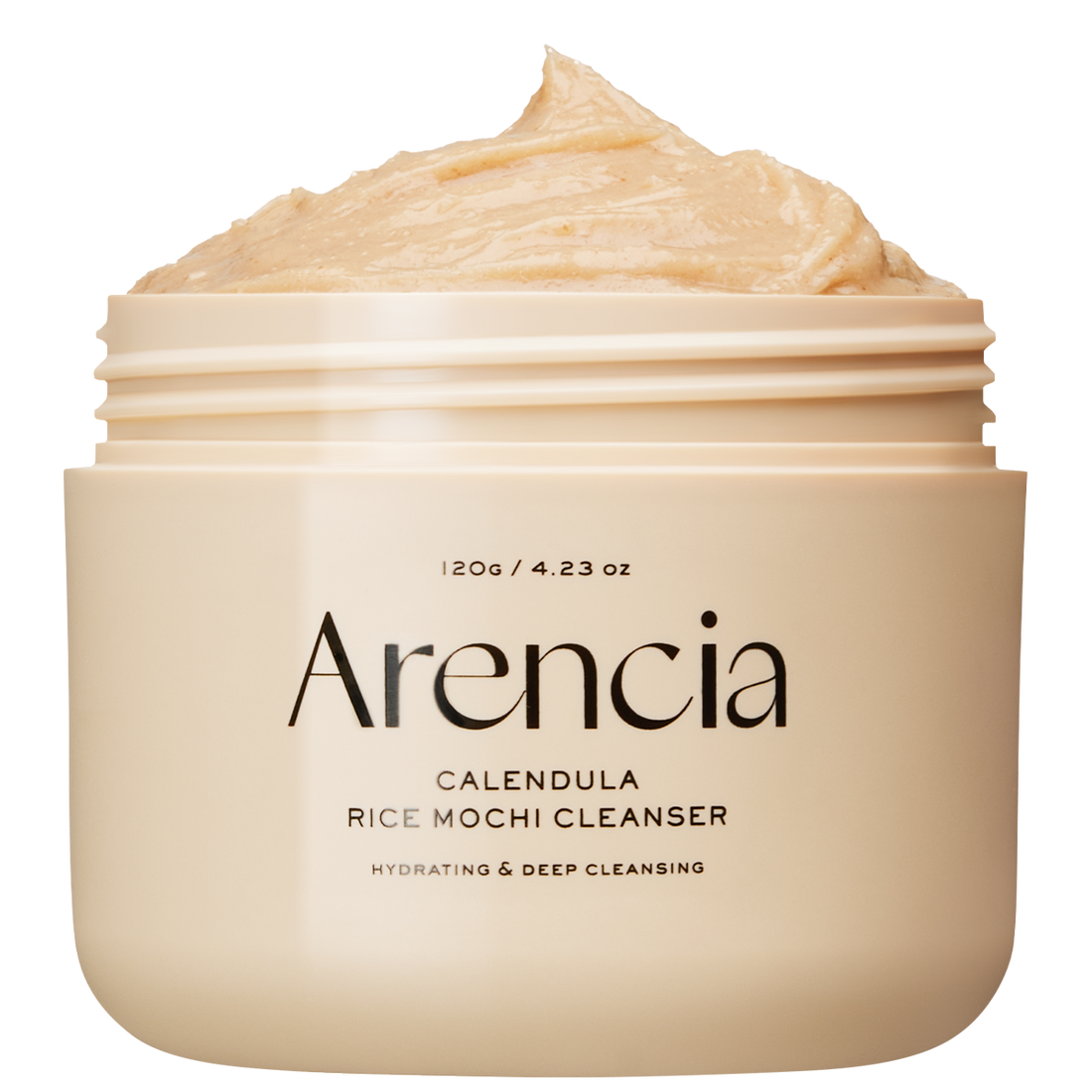 Calendula Rice Mochi Cleanser, Gentle Exfoliating Foam Wash for Sensitive, Dry, Rough Skin, 4.23oz / 120g