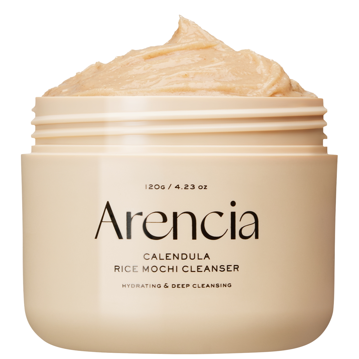 Calendula Rice Mochi Cleanser, Gentle Exfoliating Foam Wash for Sensitive, Dry, Rough Skin, 4.23oz / 120g