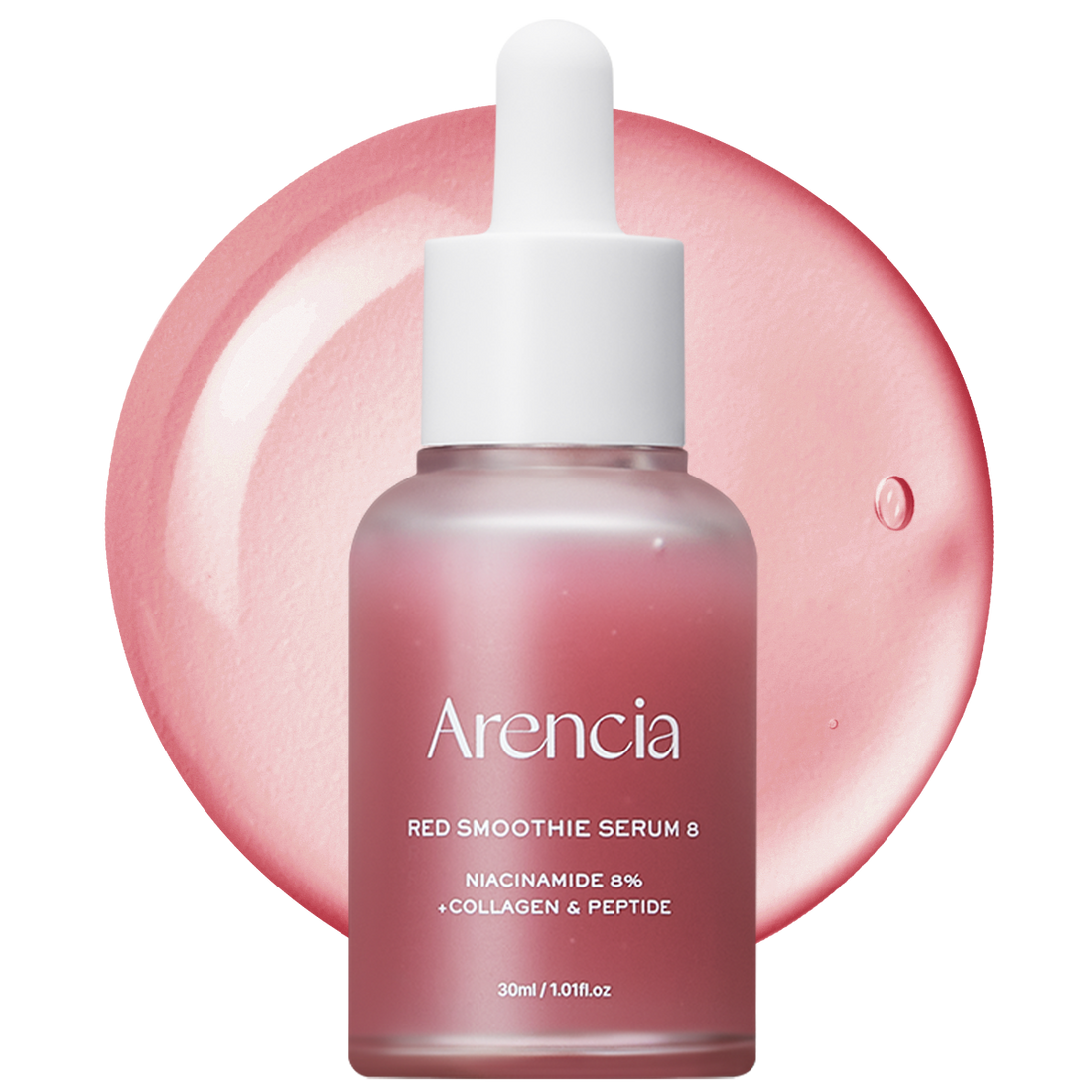Arencia Red Collagen + Peptide Smoothie Serum, 8% Niacinamide, Vitamin C, Vitamin E, lifting anti-aging serum for skin texture for glass skin